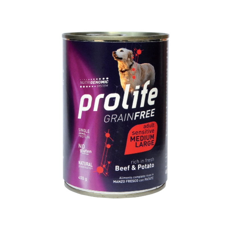 Prolife - Grain Free Adult Medium/Large Sensitive Beef & Potato 400gr - 