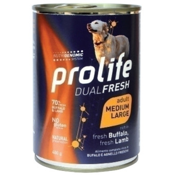 Prolife - Dual Fresh Adult Medium/Large Buffalo & Lamb 400gr