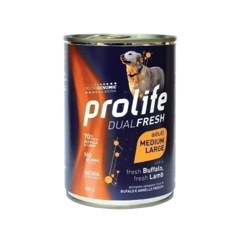 Prolife - Dual Fresh Adult Medium/Large Buffalo & Lamb 400gr - 