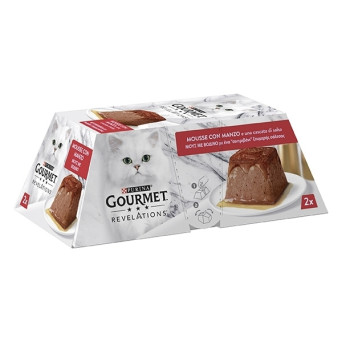 Nestle' Purina - Gourmet Revelations Mousse mit Rindfleisch und einer Kaskade Sauce Multipack 2x57gr