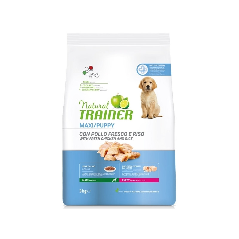 Trainer - Natural Puppy Maxi con Pollo Fresco e Riso 3KG - 