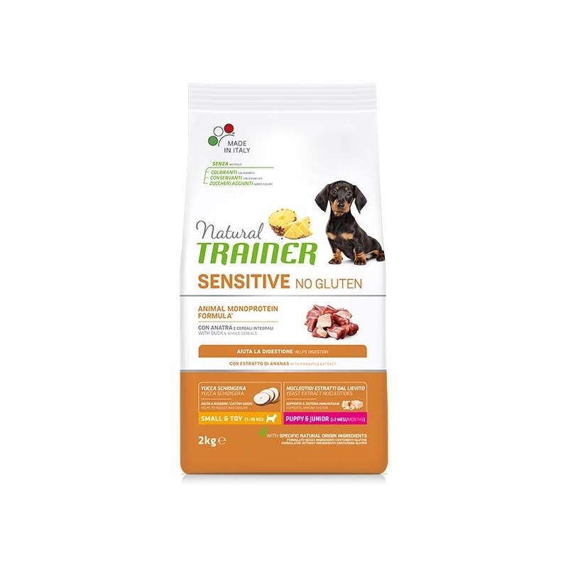 Trainer - Natural Sensitive No Gluten Small & Toy Puppy & Junior con Anatra 2KG - 