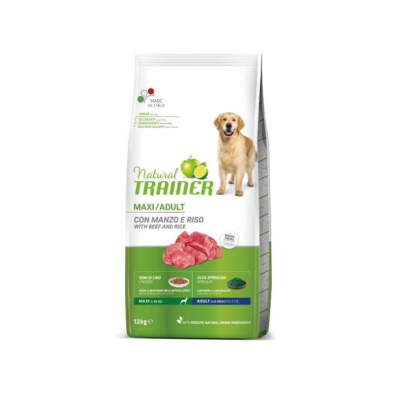 Natural Trainer - Adult Maxi mit Rindfleisch und Reis 12 kg - 