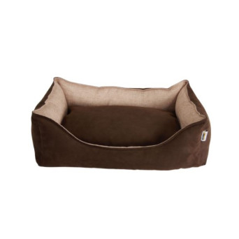 Fabotex – Elite-Hundehütte in Braun und Beige, rechteckig, mit doppelter Kissengröße. 3 - 120 x 81 x 28,5 cm