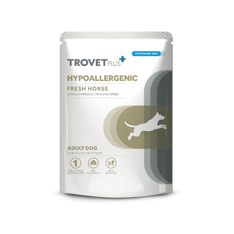 Trovet - Plus Hund für Erwachsene, hypoallergen, Cavallo Fresco, 100 g - 