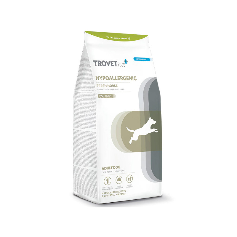 Trovet - Plus Hund für Erwachsene, hypoallergen, Cavallo Fresco, 10 kg - 