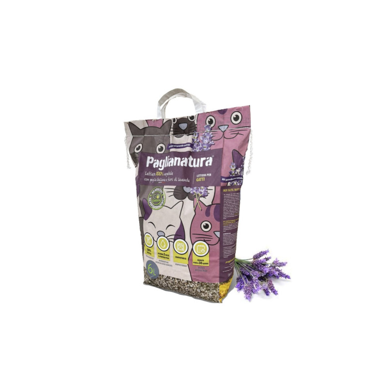 Paglianatura Lettiera Vegetale Per Gatti Lavanda Granulo 6 Lt. - 