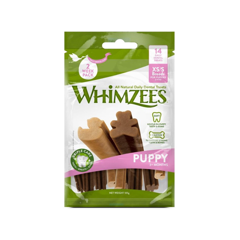 Whimzees-Puppy Snack Vegetale per pulizia dentale(xs 14 pz) - 