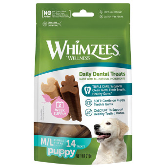 Whimzees - Puppy snack vegetale per pulizia dentale(M-L 14 PZ.) - 