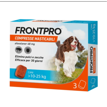 FRONTPRO 3 CHEWABLE TABLETS FOR DOGS 10-25KG (68MG) - 