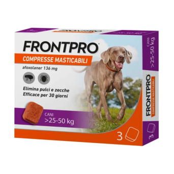 FRONTPRO 3 COMPRESSE MASTICABILI PER CANI 25-50KG (136MG ) - 