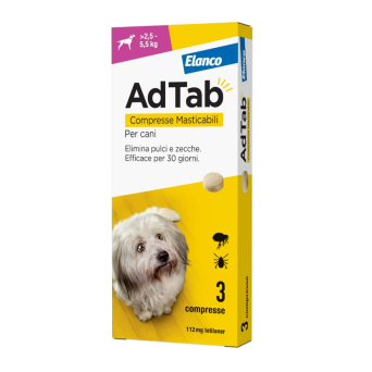 AdTab Dogs 2.5-5.5 Kg 3 Tablets (112 Mg)