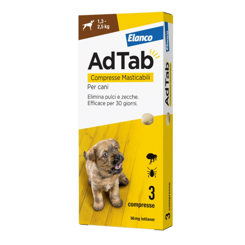 AdTab Cani 1,3-2,5 Kg 3 Compresse (56 Mg) - 