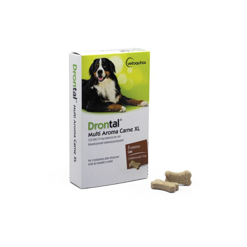 Vetoquinol - Drontal Multi Flavour Meat | Hunde XL 8 Tabletten - 