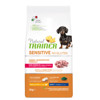 TRAINER Natural Sensitive Plus No Gluten Small & Toy Adult con Coniglio 2 kg.