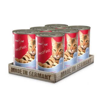 BEWI CAT Wet Meatinis Salmon 400 g x 6 cans - 