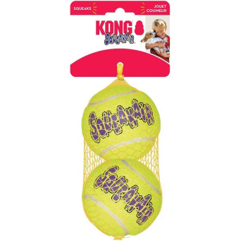 KONG - Squeakair - Palline da tennis con squeak, delicate sui denti - Taglia L (conf. da 2) - 