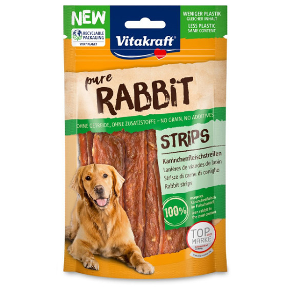 Vitakraft - Dog Snack Pure Rabbit Strisce di Carne di Coniglio - 