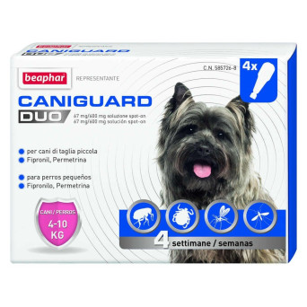 BEAPHAR CANIGUARD DUO DOG Spot-on 4-10 kg. 4 Pipetten.