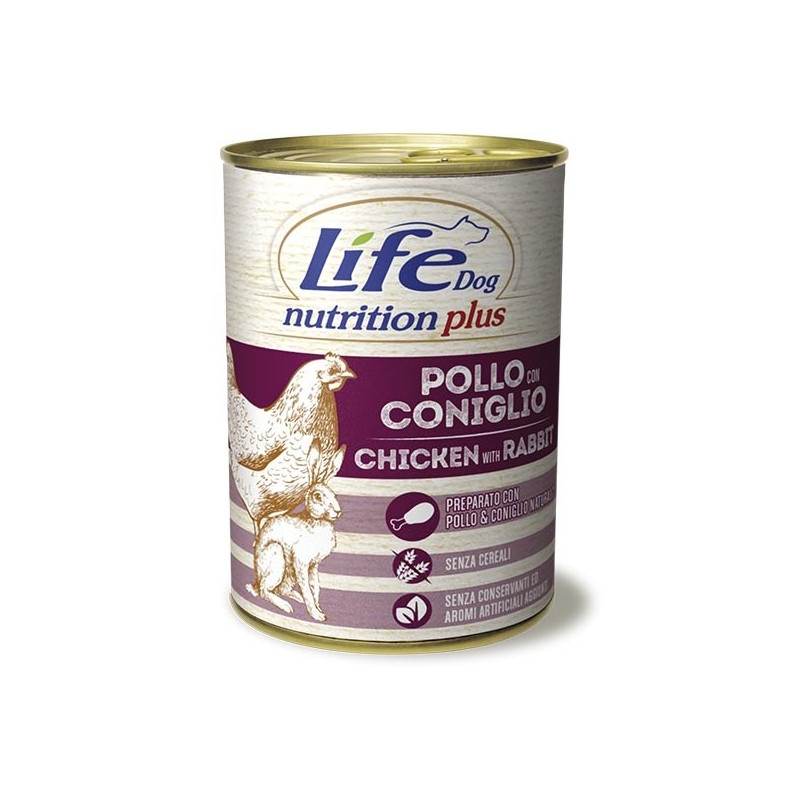 LIFE PET CARE Life Dog Nutrition Plus Pollo con Coniglio 400 gr. - 