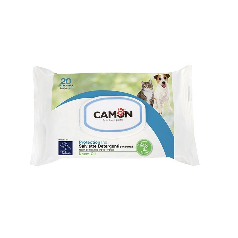 CAMON Salviette Detergenti Olio di Neem 20 pezzi - 