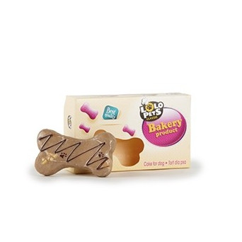 LOLO PETS Torta a Forma di Osso Gusto Nocciola e Cioccolato 40 Gr.