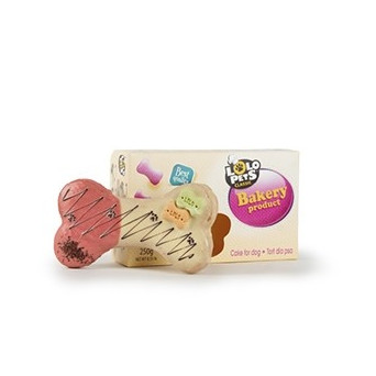 LOLO PETS Cane Gatto Torta a Forma di Osso Gusto Frutti di Bosco 250 Gr. - 