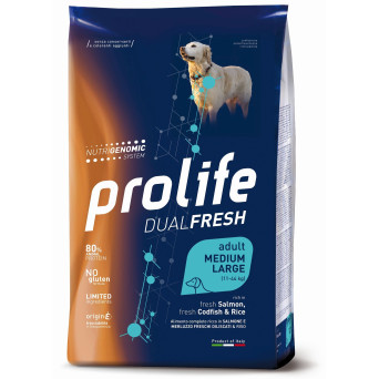 Prolife Cane Dual Fresh Adult Lachs, Kabeljau & Reis - Mittel / Groß 2,5kg