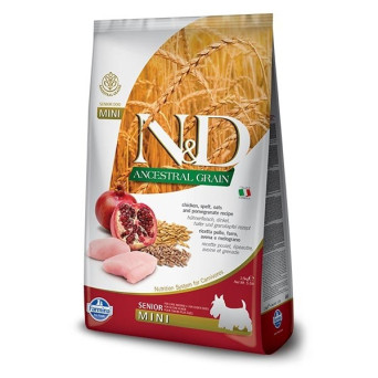 FARMINA N&D LOW ANCESTRAL GRAIN senior Hund Mini mittelgroßer Dinkelhafer Huhn und Granatapfel 2,5 kg