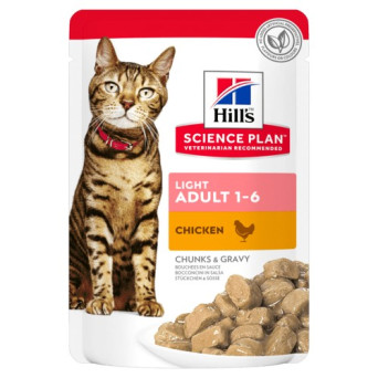 Hill's Cat Adult Tender Chunks in leichter Sauce mit Hühnchen 12x85 gr.