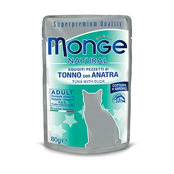 Monge Natural Superpremium Cotti a Vapore con Tonno e Anatra 80 gr. - 