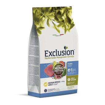 EXCLUSION Mediterraneo Monoproteico Adult medium tonno 3 Kg. - 