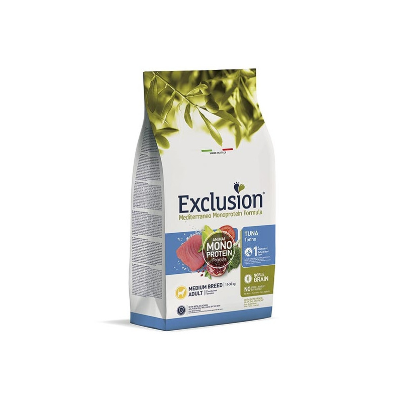 EXCLUSION Mediterraneo Monoproteico Adult medium tonno 3 Kg. - 