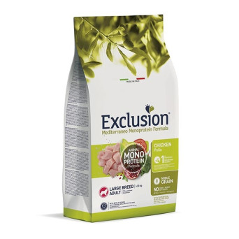 EXCLUSION Mediterranean Monoproteic Adult großes Huhn 12 kg