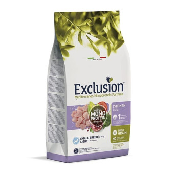 EXCLUSION Mediterranean Monoproteic Adult leichtes kleines Huhn 2 kg