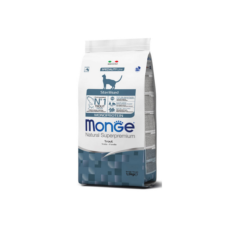 MONGE Natural Sterilised Monoprotein Trota 10 Kg. - 