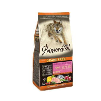 PRIMORDIAL Trockenfutter für Welpen Huhn und Fisch Getreidefrei 2 kg.