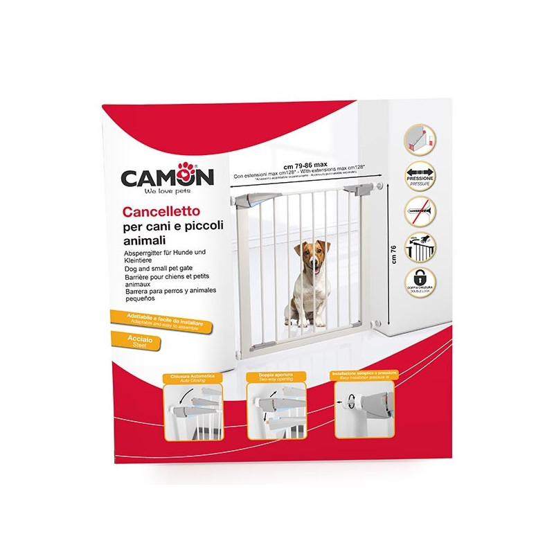 CAMON Cancelletto per Cani e Piccoli Animali Cancelletto - C081 1 Accessorio | h91 x 79/86 cm - 