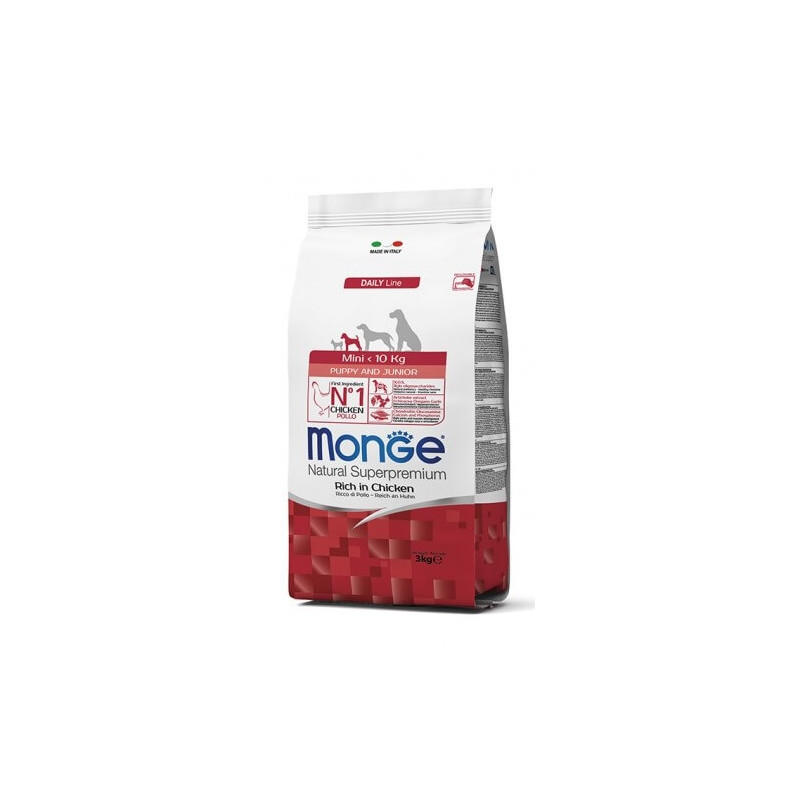 MONGE Natural Superpremium Mini Puppy & Junior Ricco di Pollo 800 gr. - 