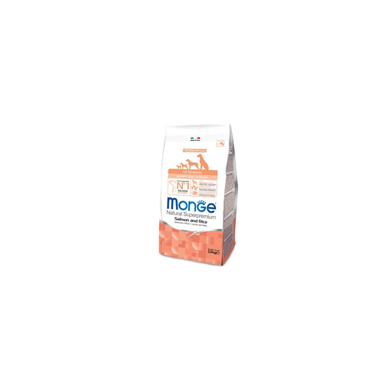 MONGE Natural Superpremium All Breeds Puppy & Junior Salmone e Riso 800 gr. - 