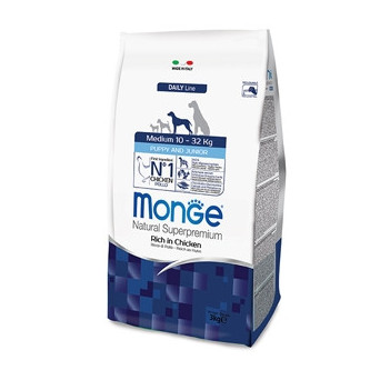 MONGE Natural Superpremium Medium Puppy & Junior Ricco di Pollo 800 gr.