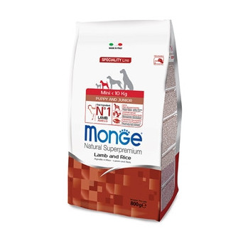 MONGE Natural Superpremium Mini Puppy & Junior Lamm und Reis 800gr.