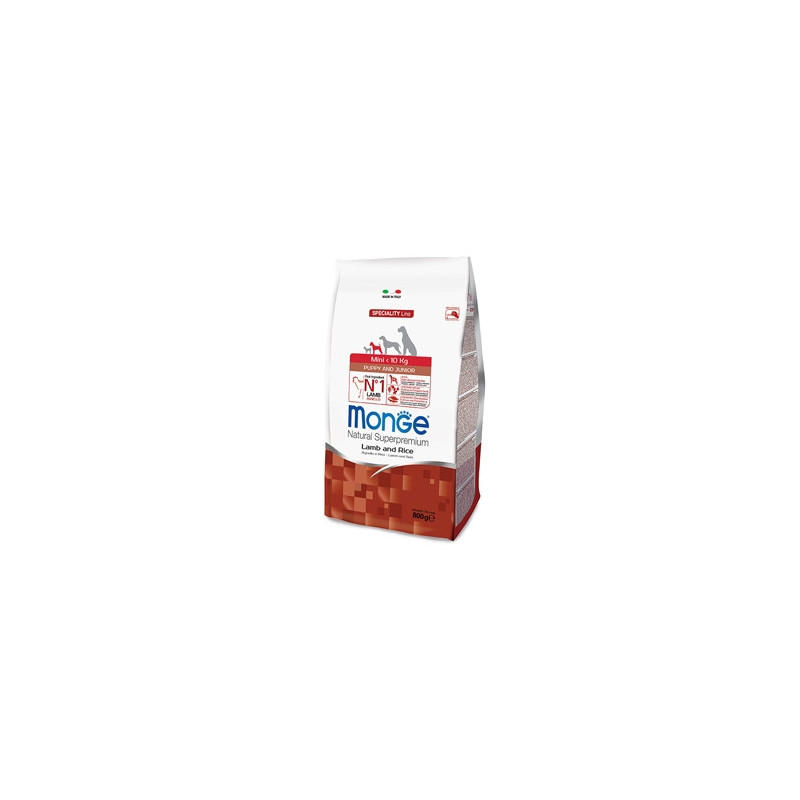 MONGE Natural Superpremium Mini Puppy & Junior Agnello e Riso 800gr. - 