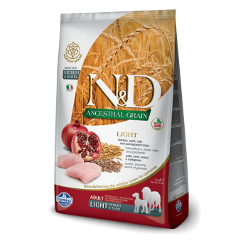 FARMINA N&D LOW ANCESTRAL GRAIN cane light medio maxi farro avena pollo e melograno 2,5 kg