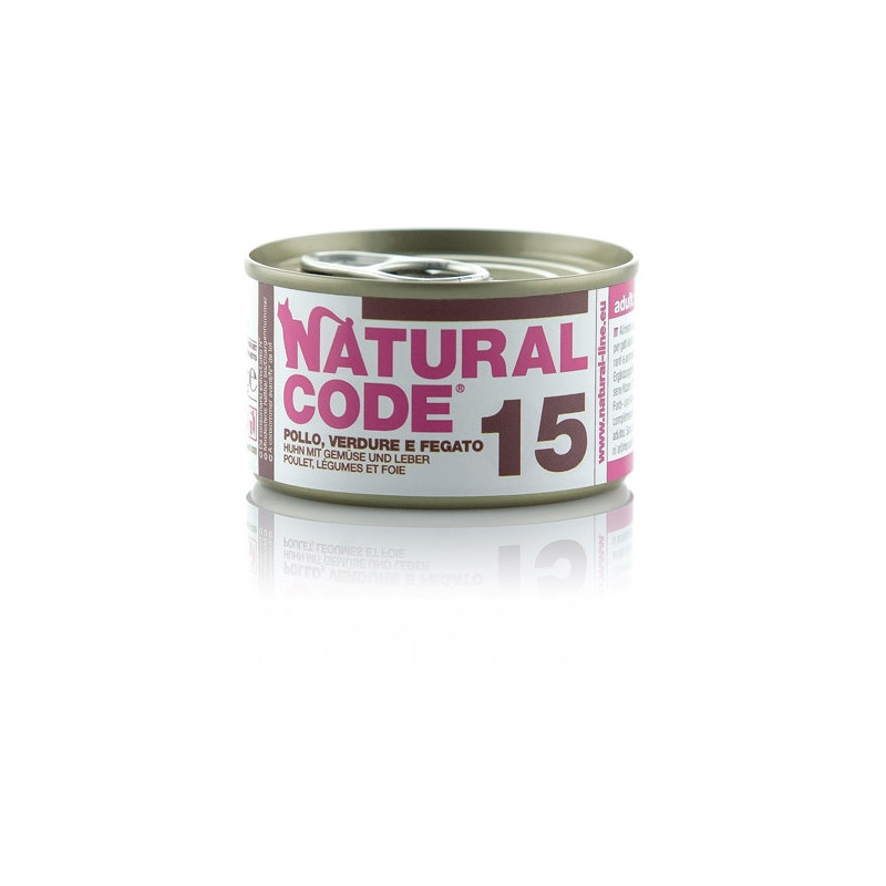 NATURAL CODE - 15 Pollo Verdure e Fegato 85 gr. - 