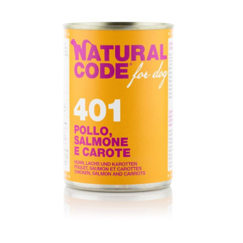 NATURAL CODE For Dog 401 Pollo,Salmone e Carote 400 gr.