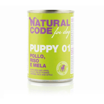 NATURAL CODE - For Dog Puppy 01 Chicken, Rice and Apple 400 gr.