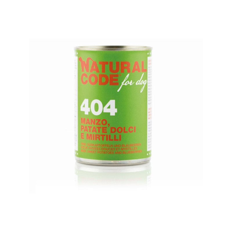 NATURAL CODE For Dog 404 Manzo,Patate dolci e Mirtilli 400 gr. - 