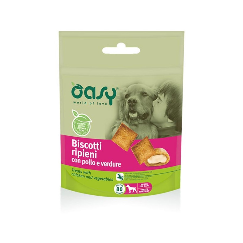 OASY Snack Biscotti Ripieni con Pollo e Verdure 80 gr. - 