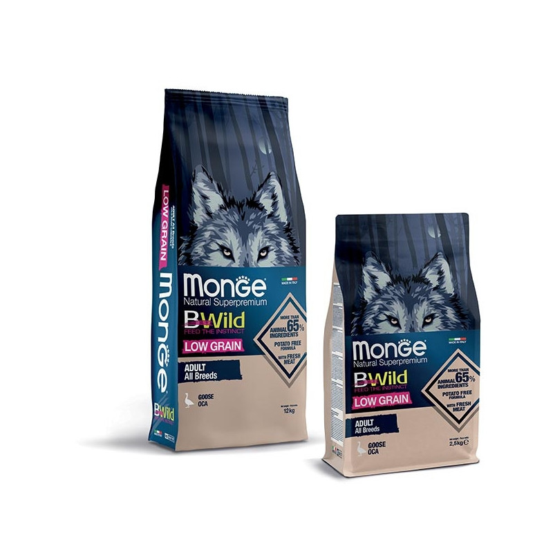 MONGE BWild Low Grain Adult All Breeds con Oca 12 kg. - 